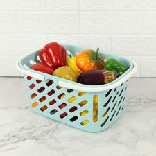 Panier de douche compact en plastique avec poignées pour rangement baignoire et