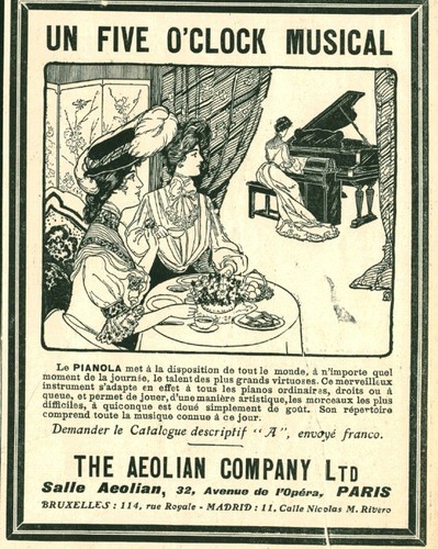 Publicité ancienne piano