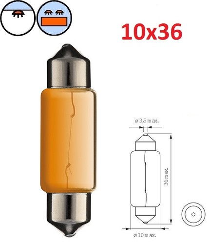 Ampoule navette orange 12v - orange, 5w
