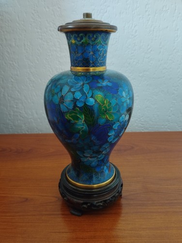 Vase chinois laiton cloisoné - vase,
