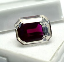 Saphir Pitambari bi couleur coupe émeraude blanc et rose 10,95 ct pour la fab...