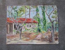 Aquarelle St Saint Raphael 1928 près de Fréjus Cannes ancien beau tableau signé 