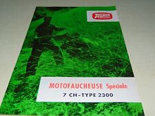 Prospectus brochure   Tracteur  Motofaucheuse AGRIA type 2300 7 cv 1964