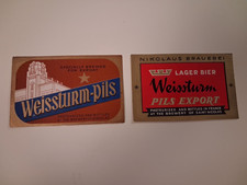 LOT 2 ETIQUETTES WEISSTURM PILS BRASSERIE SAINT NICOLAS 7 X 11 cm EXCELLENT ETAT