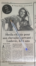 Journal France Soir Du 18 décembre 1982 Sheila chante pour Ludovic