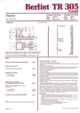 BERLIET / FICHE INFORMATION / TRH 305 TURBO 1978
