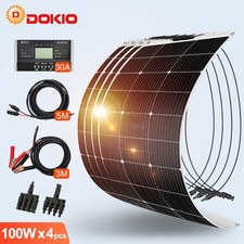 Dokio 400W Panneau Solaire 12V Flexible Mono pour Van Aménagé, Ultra-Portable 