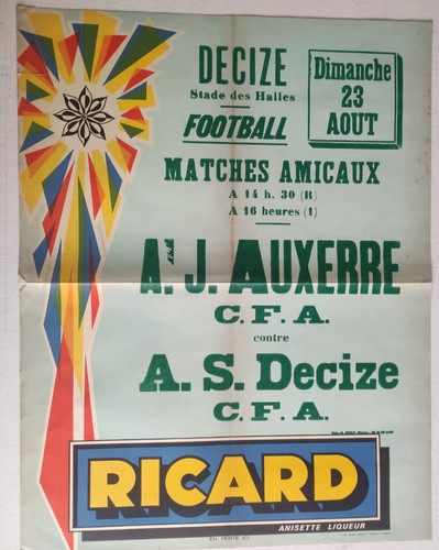 Affiche ancienne football - -,