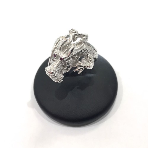 Bague dragon blanc 750 - or,