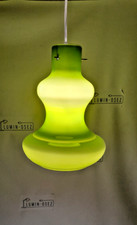 SUSPENSION Massimo Vignelli pour Vistosi Murano VERRE OPALIN VERT VINTAGE 1970