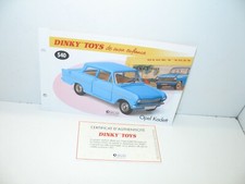 1 fiche + certif. DINKY TOYS ATLAS repro ref 540  2, Opel kadett bleu