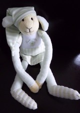 G6. DOUDOU PELUCHE LUMINOU JEMINI MOUTON ROBE VERT BLANC JAUNE ETAT NEUF*