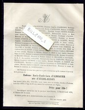 faire-part décès M.Marie-Paule-Sara d'Aldéguier née d'Auriol-Maison. Toulouse