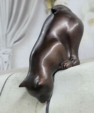 Yum Et Friend- Bronze Chat Ornement Fonte Lost Cire Méthode Sculpture Solde