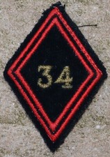Losange M1945 34° Régiment du Génie