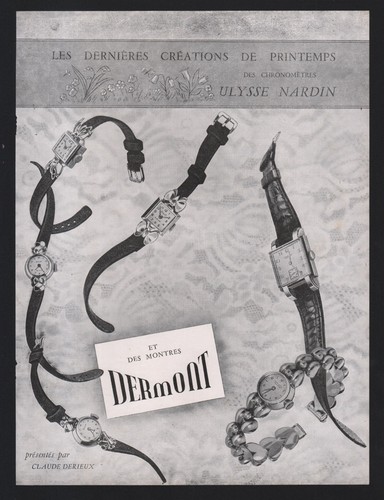 Publicité 1951 montre - montre, ulysse