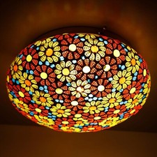 Plafonnier en mosaïque turque fait main décor de lampe suspendue en verre coloré