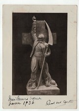 Real del Sarte Sculpteur. Signature Royaliste brandissant un Coeur Vendéen 1936.