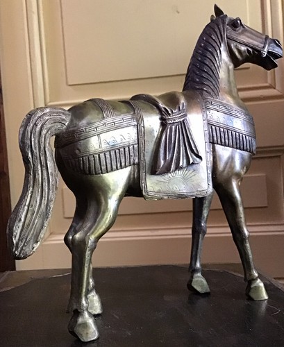 Statue bronze xixème - bronze, cheval