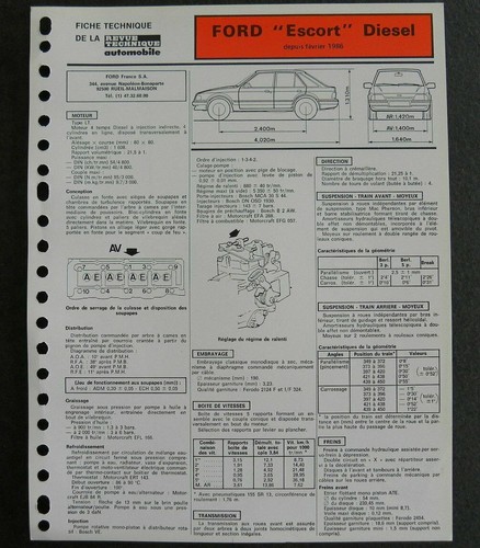 Fiche technique automobile