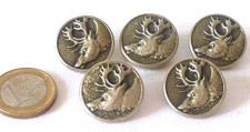5 ANCIENS BOUTONS DE CHASSE