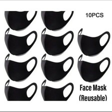10 PCS Black Face Mask - FOR