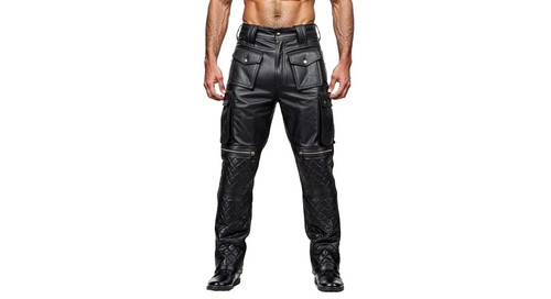 Pantalon matelassé cuir - matelassé, en