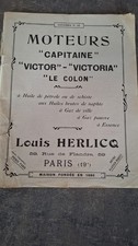 Ancienne revue publicitaire Louis Herlicq moteurs Capitaine, Victor, Victoria