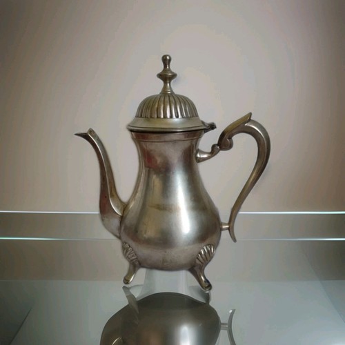 Théière argenté artisanale - théière,