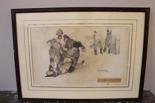 Grande aquarelle militaire - aquarelle,