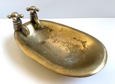 Ancien Objet Artisanal Porte Savon Vide Poches Cendrier Bronze  Baignoire 1930