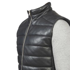 Gilet à bulles en cuir noir