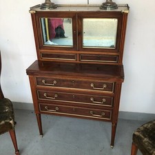 BONHEUR DU JOUR FORMANT TABLE A ECRIRE  ACAJOU VERNIS BON ETAT  INV 10982