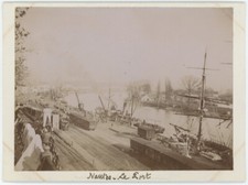 Nantes (Loire-Atlantique). Le Porte. Vue animée. Bateaux. Tramway.