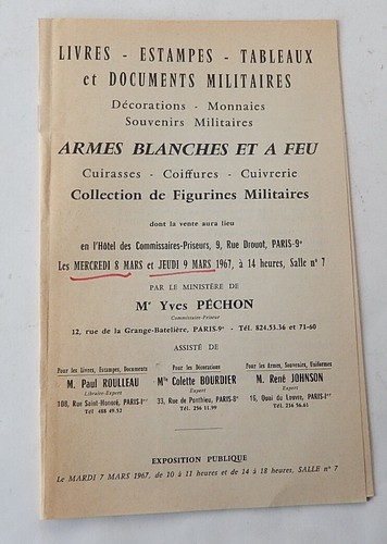 Catalogue ventes 1967 - de,