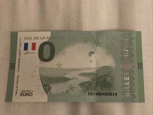 Billet touristique zéro - zÉro, euro