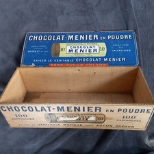 boîte en bois chocolat Menier, no plaque émaillée , no cacao