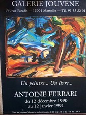 RARE affiche GALERIE JOUVENE MARSEILLE. ANTOINE FERRARI(1910-1995).