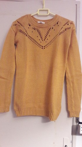 Pull moutarde mailles