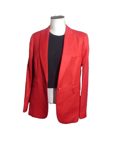 Veste blazer lin rouge - veste,