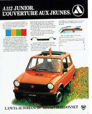 Publicité Advertising 127  1980  Lancia-Autobianchi .Chardonnet  A112 Junior