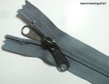 YKK Fermeture Éclair Gris 10 "/ 26CM,Nylon Dents,Bout Fermé ,No 5,Deux Tirette