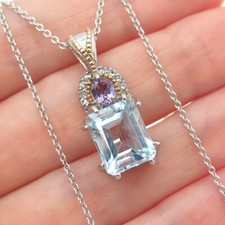 925 Sterling 2-Tone Real Blue