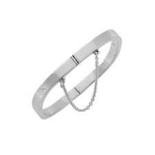 Silverly Argent .925 Bracelet Jonc Articulé avec Chaine Tube Carré Épaisse