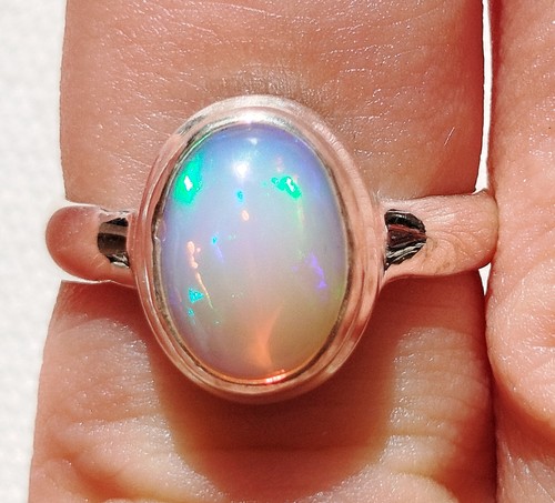 97g bague opale blanche - 2,97g,