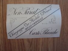 ANCIENNE ETIQUETTE CHAMPAGNE HOTEL DREMEL A AIX LA CHAPELLE