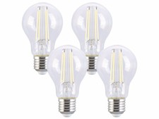 4 ampoules LED à filament E27 - 7,2 W - 806 lm - Blanc lumière du jour - Luminea