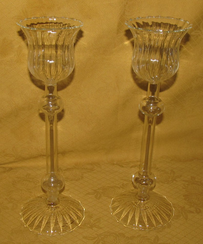 Paire bougeoirs anciens - bougeoirs,