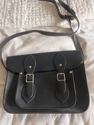Navy blue leather - blue, cambridge