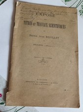 1905 dedicace expose des titres et travaux scientifiques beziers jean bouillet